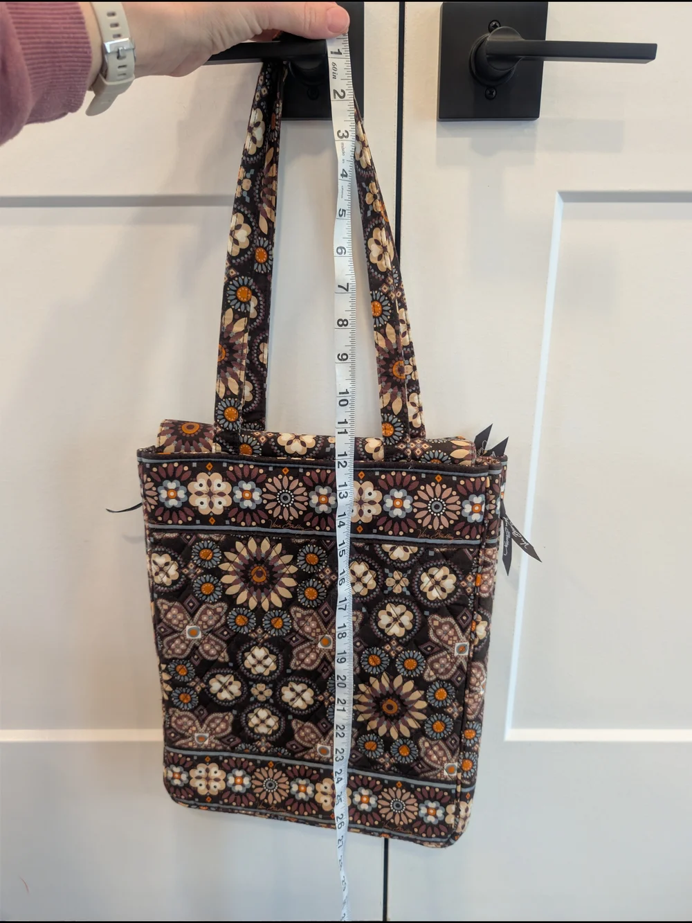 VERA BRADLEY Brown Floral Pattern Quilted Computer Bag